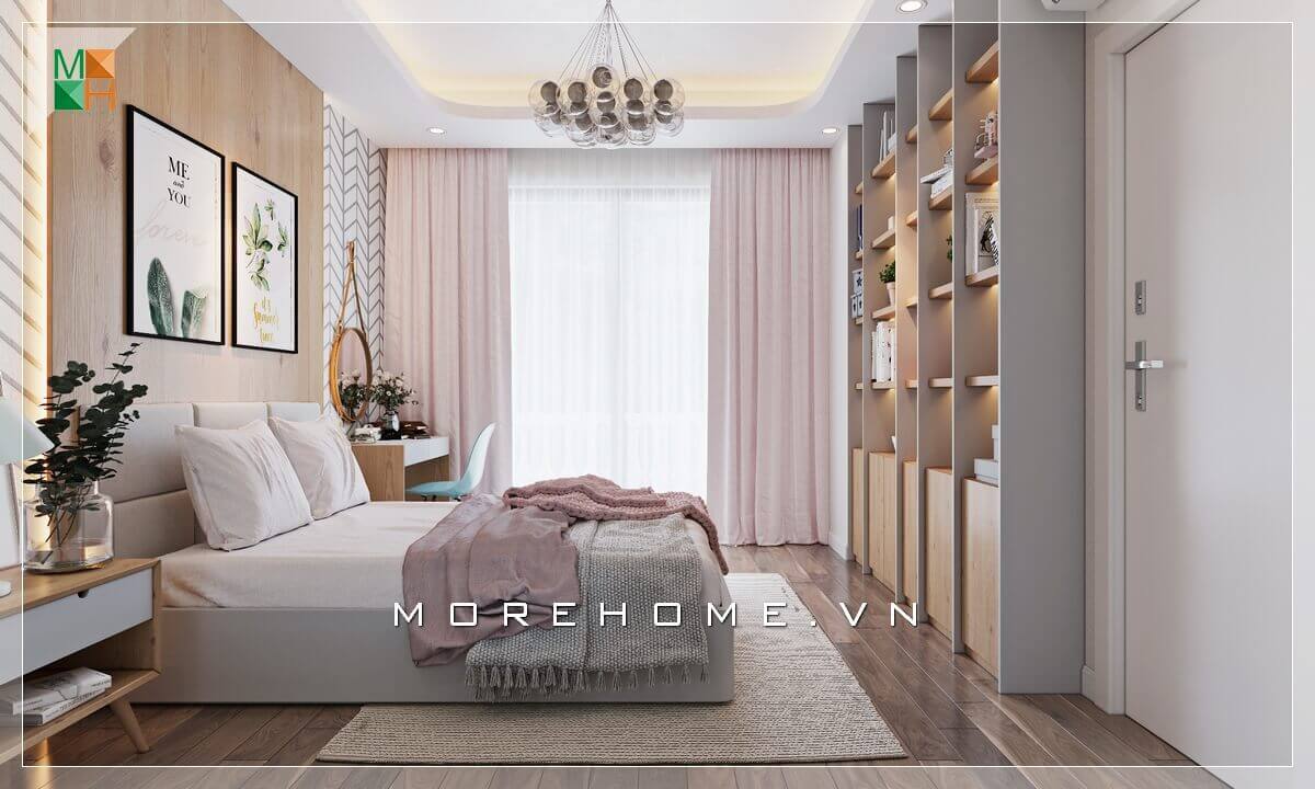 Thiết kế giường ngủ sofa đẹp hiện đại đặt ngay giữa căn phòng tại điểm nhấn mạnh cho căn phòng ngủ tăng vẻ sang trọng. Thiết kế phòng ngủ biệt thự