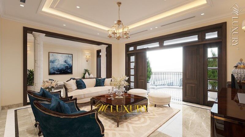 Mẫu cửa chính gỗ tự nhiên cho phòng khách rộng